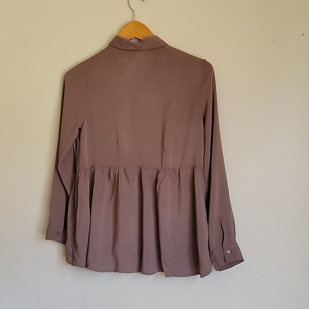 BONGO blause collar with buttons size S/C brown - Picture 9 of 12